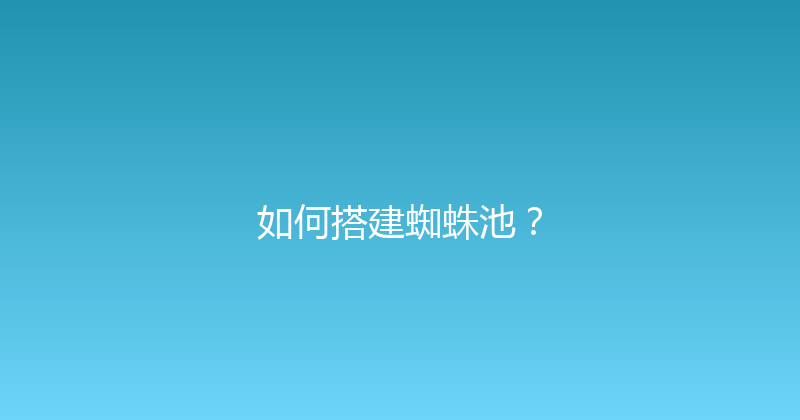如何搭建蜘蛛池？ 封面图