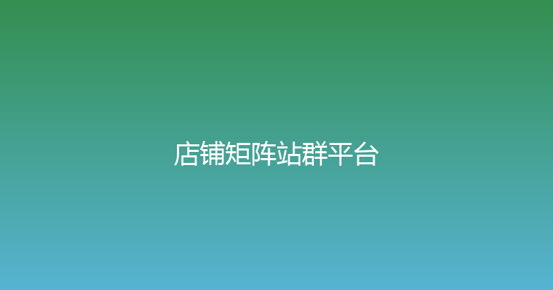 店铺矩阵站群平台 封面图