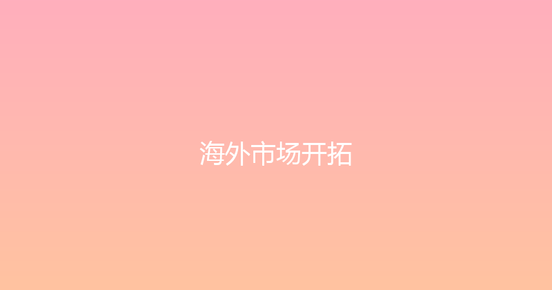 海外市场开拓 封面图